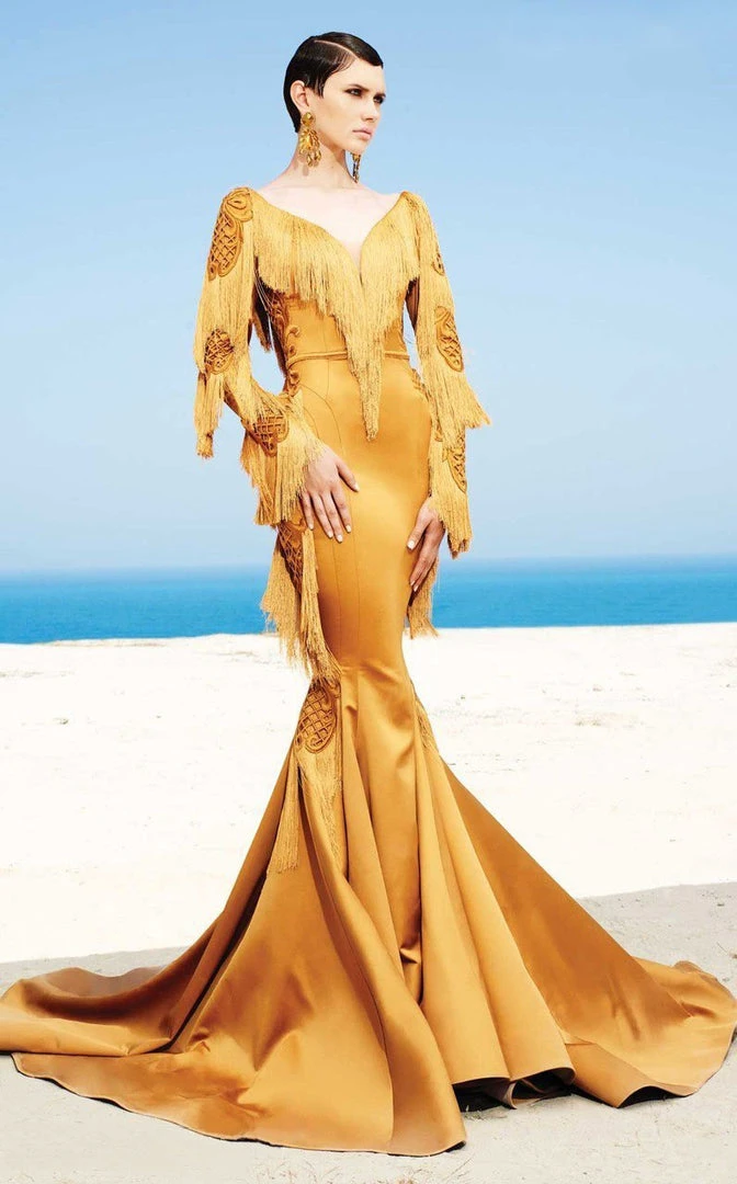 MNM Couture - 2350 Embroidered V-neck Mermaid Dress Formal Gowns 3 MNM Couture - 2350 Embroidered V-neck Mermaid Dress Formal Gowns