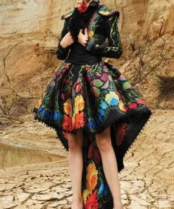 Cocktail Dresses MNM Couture - 2355 Fantasy Floral Cocktail Dress With Bolero Jacket