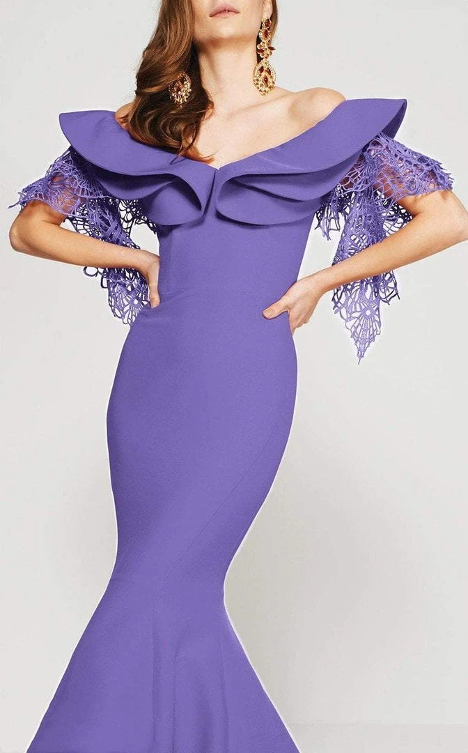 MNM Couture - 2365 Layered Off Shoulder Mermaid Dress 4 MNM Couture - 2365 Layered Off Shoulder Mermaid Dress