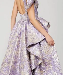 MNM Couture - 2374 Embroidered Asymmetric A-Line Dress 9 MNM Couture - 2374 Embroidered Asymmetric A-Line Dress