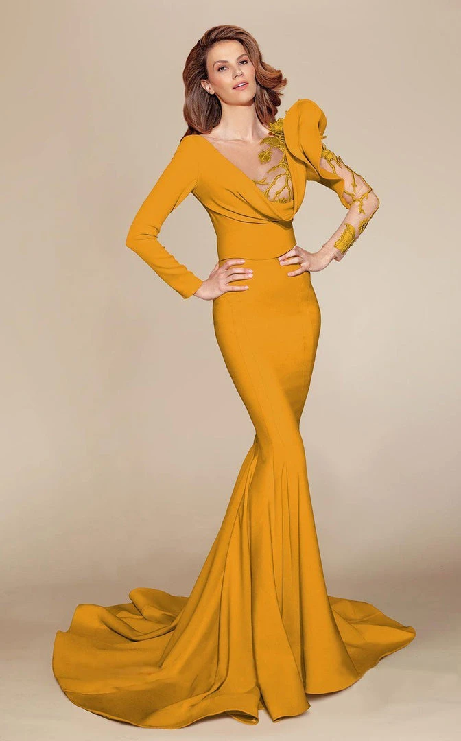 MNM Couture - 2404 Illusion Plunging Neck Mermaid Gown Formal Gowns 5 MNM Couture - 2404 Illusion Plunging Neck Mermaid Gown Formal Gowns