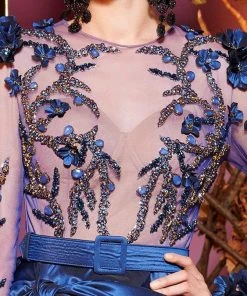 MNM Couture - 2431 Bedazzled Sheer Jewel A-line Gown