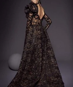 Formal Gowns MNM Couture - 2441 Embellished Illusion Bateau Dress With Overskirt