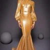 Formal Gowns MNM COUTURE - 2474 High Neck Long Sleeves Mermaid Gown
