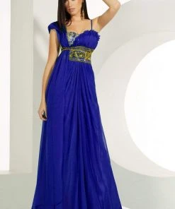 Formal Gowns MNM Couture - 5699 One Shoulder Draped Long Gown