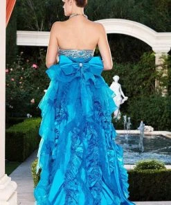 Formal Gowns MNM Couture - 6462 Strapless Minidress With Spectacular Back Drape
