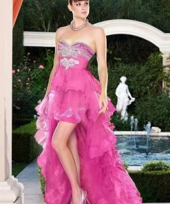 Formal Gowns MNM Couture - 6462 Strapless Minidress With Spectacular Back Drape