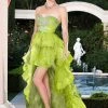 Formal Gowns MNM Couture - 6462 Strapless Minidress With Spectacular Back Drape