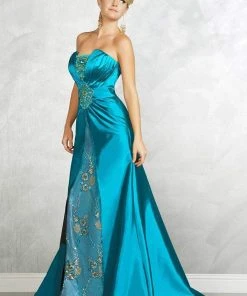 MNM Couture - 6538 Strapless Embellished Taffeta Gown Formal Gowns 8 MNM Couture - 6538 Strapless Embellished Taffeta Gown Formal Gowns