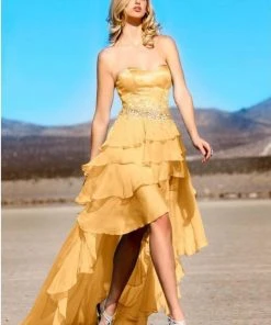 MNM Couture - 7017 Jeweled Sweetheart High Low A-line Dress 10 MNM Couture - 7017 Jeweled Sweetheart High Low A-line Dress