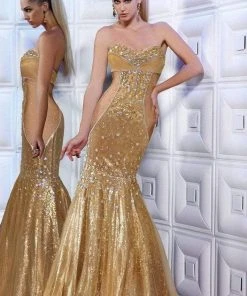 MNM Couture - 8181 Ornate Illusion Paneled Gown