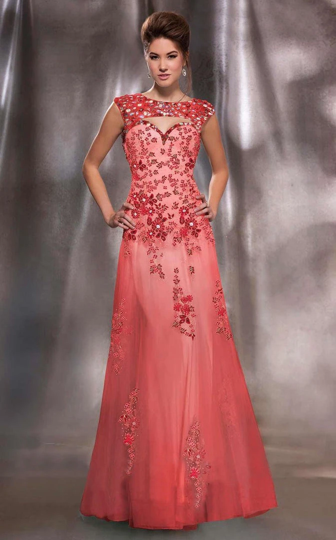 MNM Couture - 9592 Enticing Cutout Jewel Evening Gown 3 MNM Couture - 9592 Enticing Cutout Jewel Evening Gown