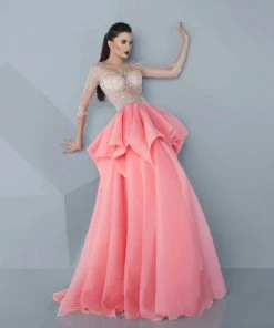 Formal Gowns MNM Couture - Crystal Festooned Illusion Gown G0600 7 Formal Gowns MNM Couture - Crystal Festooned Illusion Gown G0600