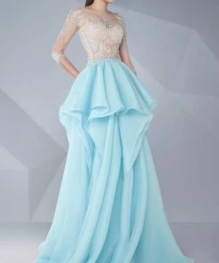 Formal Gowns MNM Couture - Crystal Festooned Illusion Gown G0600