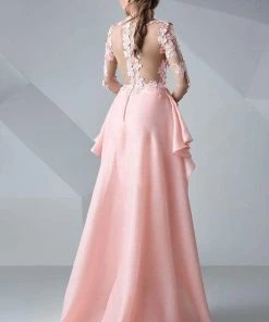 MNM Couture - Embroidered Floral Applique Gown G0649