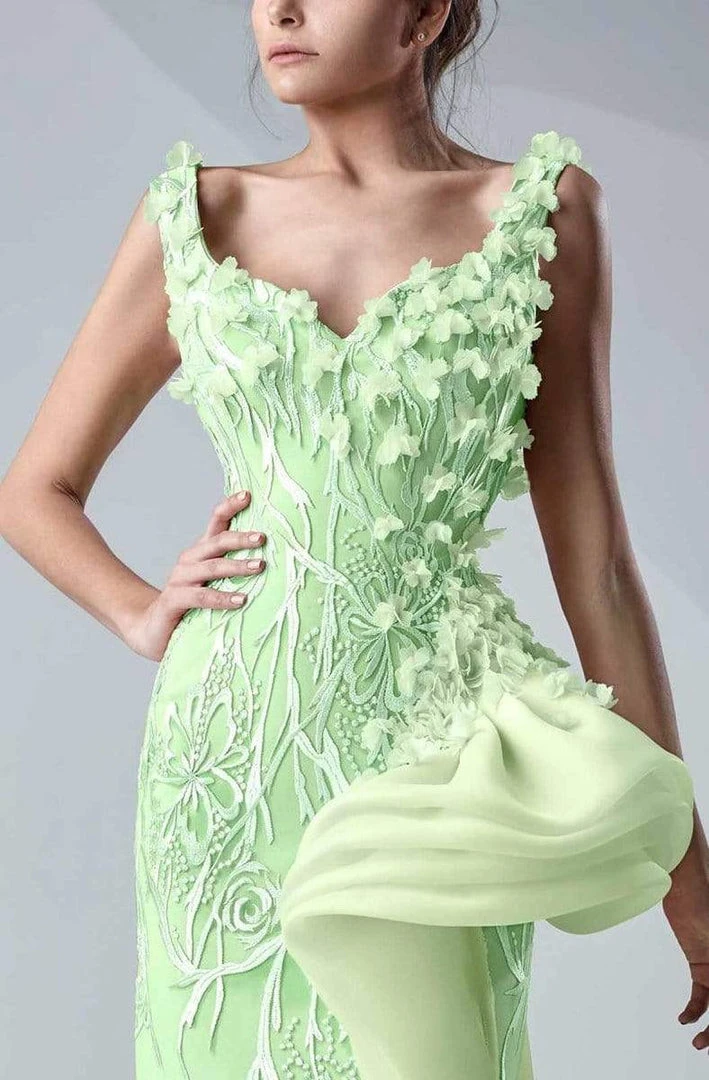 MNM Couture - Embroidered Petals Sheath Gown G0654 4 MNM Couture - Embroidered Petals Sheath Gown G0654