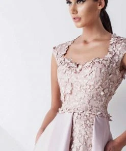 MNM Couture - Floral Motifs Lace Evening Gown G0768 Formal Gowns