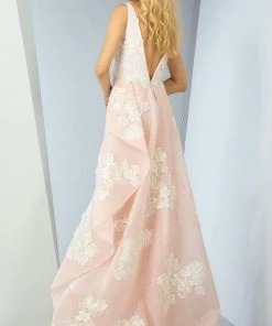 MNM Couture - G0861 Lace Deep V-neck Sheath Dress 6 MNM Couture - G0861 Lace Deep V-neck Sheath Dress