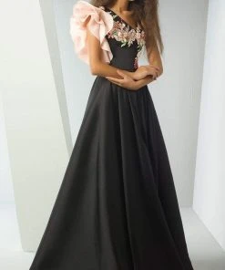 MNM Couture - G0889 Floral And Stone Embellished A-line Gown