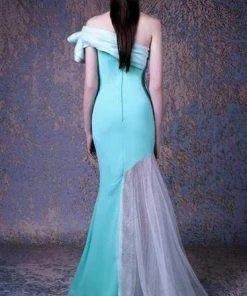 MNM COUTURE - G1010 Ruffled Asymmetric Trumpet Dress 6 MNM COUTURE - G1010 Ruffled Asymmetric Trumpet Dress