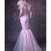 Formal Gowns MNM COUTURE - G1027 Feathered V-neck Mermaid Dress 2 Formal Gowns MNM COUTURE - G1027 Feathered V-neck Mermaid Dress