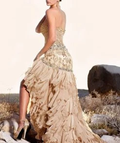 Formal Gowns MNM Couture - JD011 Strapless Pleated Embellished Layered Long Gown 7 Formal Gowns MNM Couture - JD011 Strapless Pleated Embellished Layered Long Gown