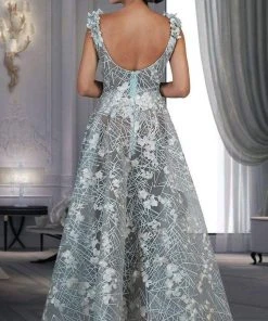 MNM Couture - K3540 Sleeveless Floral Scoop Pleated Long Gown Formal Gowns