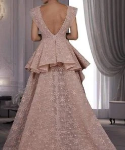 MNM Couture - K3544 Floral Applique Embellished Evening Gown