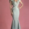 MNM Couture - K3545 Embellished Deep V-neck Mermaid Dress Formal Gowns 2 MNM Couture - K3545 Embellished Deep V-neck Mermaid Dress Formal Gowns