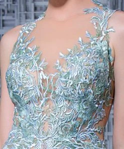 MNM Couture - K3596 Embroidered Illusion Dress With Overskirt 7 MNM Couture - K3596 Embroidered Illusion Dress With Overskirt