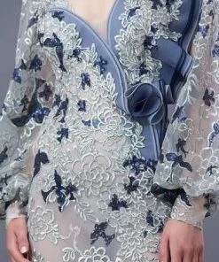 Formal Gowns MNM COUTURE - K3653 Embroidered Asymmetric Neck Trumpet Dress 9 Formal Gowns MNM COUTURE - K3653 Embroidered Asymmetric Neck Trumpet Dress