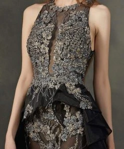 MNM COUTURE - K3696 Embroidered Halter Trumpet Dress 5 MNM COUTURE - K3696 Embroidered Halter Trumpet Dress