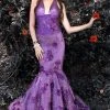 MNM Couture - KH067 Sleeveless Lace Floral Halter Mermaid Gown 1 MNM Couture - KH067 Sleeveless Lace Floral Halter Mermaid Gown