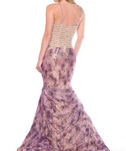 MNM Couture - KH073 Beads And Rhinestone Embellished Mermaid Gown Formal Gowns