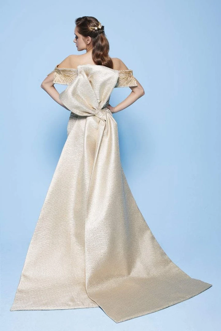 MNM Couture - N0229 Floral Beaded Off-Shoulder Column Dress 5 MNM Couture - N0229 Floral Beaded Off-Shoulder Column Dress