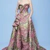 Prom Dresses MNM Couture - N0231 Folded Strapless Sweetheart Metallic Floral Gown 1 Prom Dresses MNM Couture - N0231 Folded Strapless Sweetheart Metallic Floral Gown