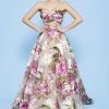 MNM Couture - N0235 Strapless Floral Print Sweetheart Ballgown