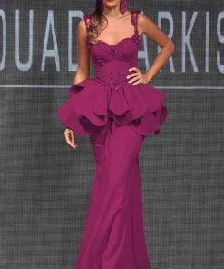 Formal Gowns MNM Couture - Ruffled Lace Sweetheart Trumpet Dress 2220A