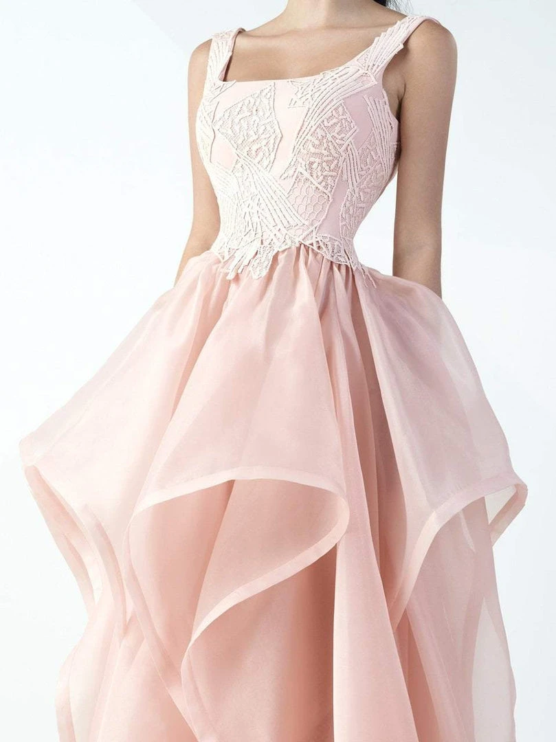 Formal Gowns MNM Couture - Square Neck Ruffled Tulle Evening Gown G0727 4 Formal Gowns MNM Couture - Square Neck Ruffled Tulle Evening Gown G0727