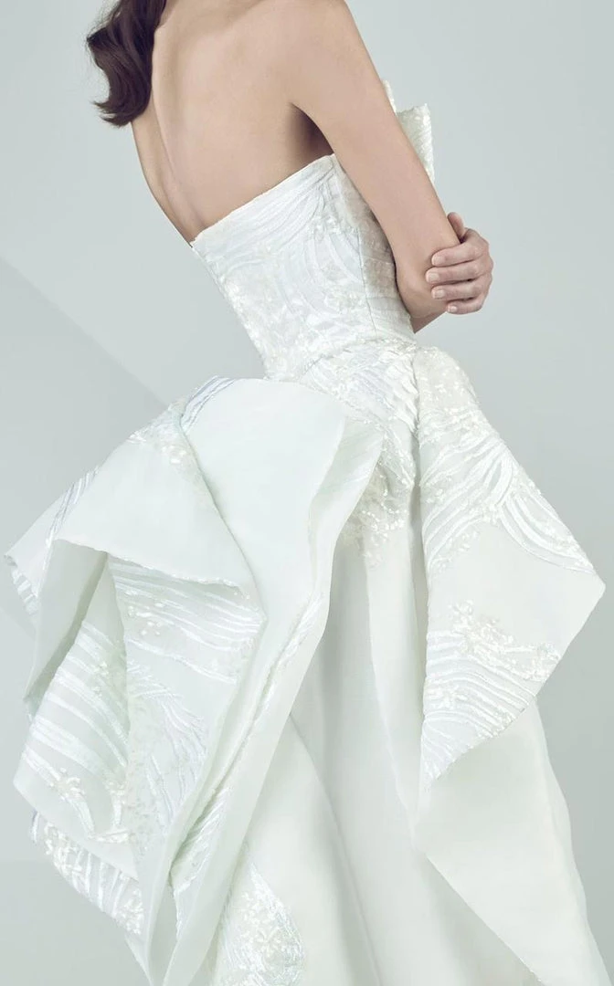 MNM Couture - Strapless Ruffled Empire Long Gown G0691 Formal Gowns 7 MNM Couture - Strapless Ruffled Empire Long Gown G0691 Formal Gowns