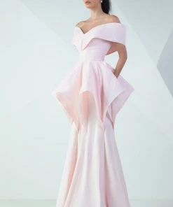 MNM Couture - Wide Off Shoulder Haute Couture Dress G0712 Formal Gowns