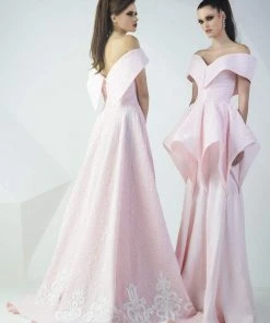 MNM Couture - Wide Off Shoulder Haute Couture Dress G0712 Formal Gowns 7 MNM Couture - Wide Off Shoulder Haute Couture Dress G0712 Formal Gowns