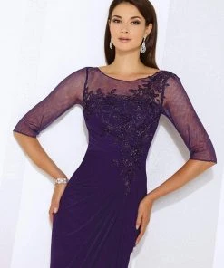 Mon Cheri - 116663 Quarter Length Sleeve Bateau Sheath Dress - 1 Pc. Champagne In Size 4 Available Formal Gowns 7 Mon Cheri - 116663 Quarter Length Sleeve Bateau Sheath Dress - 1 Pc. Champagne In Size 4 Available Formal Gowns