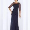 Mon Cheri - 116663 Quarter Length Sleeve Bateau Sheath Dress - 1 Pc. Champagne In Size 4 Available Formal Gowns 2 Mon Cheri - 116663 Quarter Length Sleeve Bateau Sheath Dress - 1 Pc. Champagne In Size 4 Available Formal Gowns