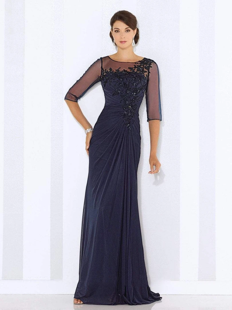 Mon Cheri - 116663 Quarter Length Sleeve Bateau Sheath Dress - 1 Pc. Champagne In Size 4 Available Formal Gowns 3 Mon Cheri - 116663 Quarter Length Sleeve Bateau Sheath Dress - 1 Pc. Champagne In Size 4 Available Formal Gowns