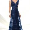 Formal Gowns Mon Cheri - 116936 Tulle Satin Dress - 1 Pc Navy In Size 10 Available