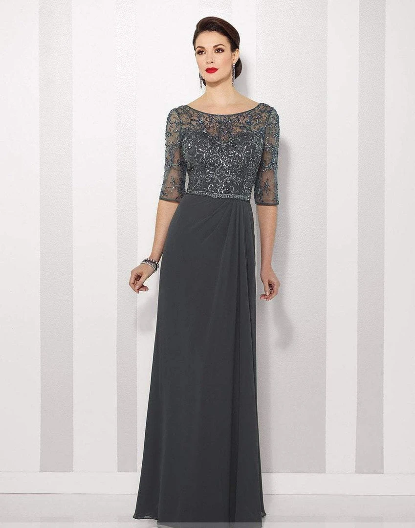 Formal Gowns Mon Cheri 216684 Chiffon A-line Dress - 1 Pc Charcoal In Size 6 Available 3 Formal Gowns Mon Cheri 216684 Chiffon A-line Dress - 1 Pc Charcoal In Size 6 Available