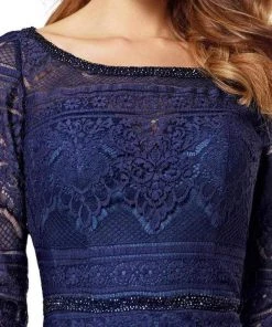 Mon Cheri Scalloped Lace Cocktail Dress 217850 - 1 Pc Navy In Size 6 Available 7 Mon Cheri Scalloped Lace Cocktail Dress 217850 - 1 Pc Navy In Size 6 Available