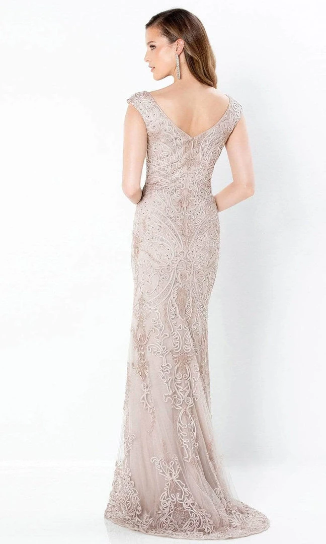 Mon Cheri - V-Neck Lace Sheath Gown 220934 - 1 Pc Stone In Size 6 Available Formal Gowns 4 Mon Cheri - V-Neck Lace Sheath Gown 220934 - 1 Pc Stone In Size 6 Available Formal Gowns