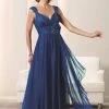 Formal Gowns Montage By Mon Cheri - 112917 Floral Accented Ruched A-line Dress